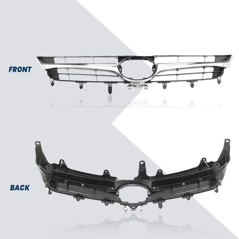 Kspeed Front Bumper Upper Grille for 2015 2016 2017 Toyota Camry LE SE XLE XSE, Black and Chrome Front Upper Grill Replace for 5310106411 TO1200377 - Image 3
